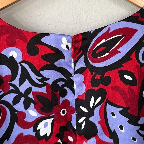 ANN TAYLOR NWT XXL Paisley Tank in Iconic Red • Floral Sleeveless Shell Top - Picture 5 of 11